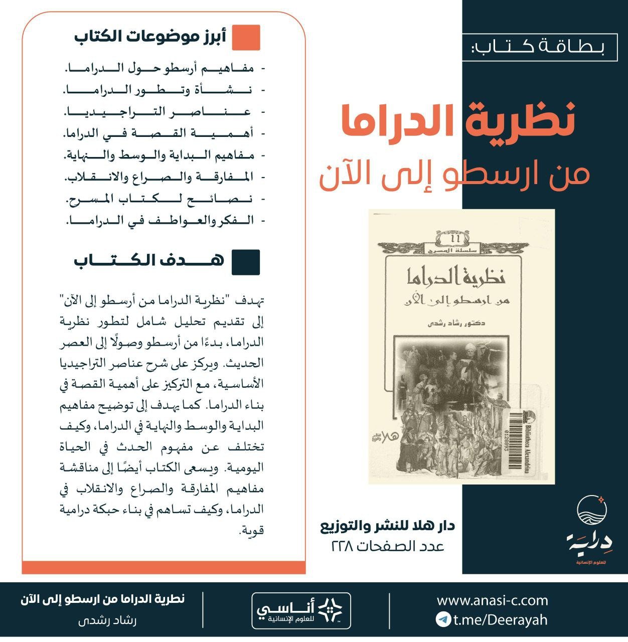 كتاب نظرية الدراما من أرسطو إلى الآن — إنفوجرافيك 1